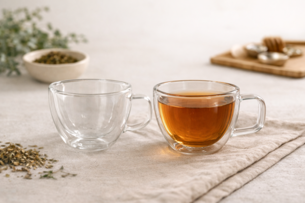 Tazas de té modernas y elegantes Taza doble vidrio